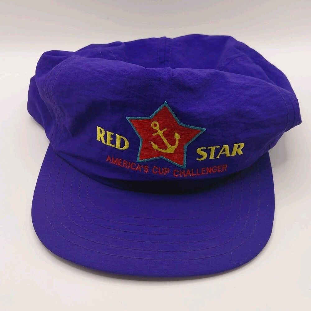 Red Star America Cup Challenger Cap Anchor Sailing USA Snapback Baseball Hat